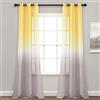 Lush Decor Umbre Fiesta - Coppia di tende da finestra, 213,4 cm di lunghezza x 96,5 cm di larghezza, giallo e grigio