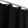 Barossa Design Tenda da doccia in tessuto waffle per hotel, lussuosa spa, in tessuto pesante, per bagno, lavabile e idrorepellente, nero, 170 x 175 cm
