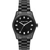 Michael Kors Orologio Lexington da donna, movimento al quarzo a tre lancette da 38 mm con cinturino in acciaio inossidabile o in pelle, 38 mm, Nero Jet