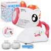 Panamalar Unicorno Oscillante Macchina Bolla per Bambini, Macchina Automatica Luce Fino per Bolle di Sapone 10000+ Bolle/Min con Batteria Ricaricabile/Soluzione per Feste All'aperto Matrimoni-Bianco
