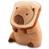 Zaloife Peluche Capybara Bambola, 25cm Capibara Peluche con Pane Giocattolo, Marrone Pupazzo Decorazioni Regalo per Bambini Adulti e Fans