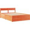 vidaXL Giroletto Cassetti Marrone Cera 120x200 cm Legno Massello Pino, giroletto con cassetti, arredo Camera da Letto, Letto Contenitore