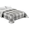 Tata Home Trapuntino Copriletto Primaverile Estivo 100 gr/mq Quilt Leggero Letto Una Piazza e Mezza 210x260 cm Fantasia Damascata 3D Made in Italy Colore Grigio