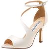 Elegantpark HP1565 Donna Peep Toe Tacco Alto Tacco A Spillo Fibbia Raso Ballo Partito Sposa Sandali Avorio EU 40