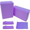 Griwuut Set di 2 blocchi per yoga con cinghia, in schiuma EVA leggera, mattoncini per yoga e pilates, mattoncini antiscivolo per stretching, meditazione e pose flessibili profonde