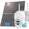 Xega Telecamera con SIM 4G da Esterno【20W Pannello Solare】 20.000mAh Batteria Registrazione Continua 24/7 2K 4G SIM Scheda Telecamere Senza Fili,Visione Notturna, Rilevamento del Movimento(Senza WiFi)
