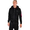 Alpha Industries Felpa con Cappuccio e Zip con Stampa Posteriore per Uomo, Black, XXL