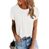 Dokotoo Camicia Donna Estiva Elegante Blusa a Maniche Corte con Girocollo Camicetta Casual in Chiffon Camicie, Bianco, 2XL