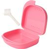Jdacla® 1 x scatola per stecca dentale + 1 x mini set regalo, scatola per ortodonzia ventilata in PP di qualità, scatola per Invisalign/scatola per apparecchi dentali di colore rosa
