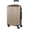 ITACA - Valigia Media da Viaggio Rigide. Trolley Medio con 4 Ruote. Materiale ABS Valigia Media Rigida in Offerta Resistente e Super Leggero - Valigia 20 kg Lucchetto TSA, Champagne
