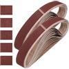 sourcing map Nastri abrasivi da 25 mm x 1067 mm, 25 pezzi grana 80/120/150/240/400 in ossido di alluminio, per lavorazione del legno, lucidatura dei metalli, affilacoltelli