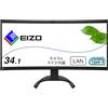 EIZO FlexScan Mit FlexStand LED-Monitor Curved 86,4 cm 34 34.1 sichtbar 3440 x 1440 UWQHD IPS 300 cd/m² 1000:1 5 ms 2xHDMI DisplayPort USB-C Lautsprecher Schwarz