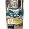 Bogar - Simply Wild - Snack per cani - Cibo per tutte le taglie di cane - Biscotti per cani a forma di stick - Integratori per animali - Gusto pollo - 10 stick - 110g