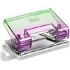 Idena 11361 - Perforatrice con guida di arresto, fino a 10 fogli, in viola-verde, dimensioni circa 11,3 x 6 x 5,2 cm, adatta per la scuola e l'ufficio