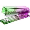 Idena 11360 - Cucitrice per graffette, per un massimo di 20 fogli, cucitrice da ufficio in viola e verde, dimensioni circa 12,9 x 3,4 x 6,4 cm, adatta per la scuola e l'ufficio