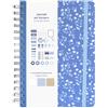 Idena 11366 - Taccuino A5 con 66 adesivi, blu, diario con 78 pagine, 120 g/m², 3 diversi tipi di carta, a puntini, con tasca interna ed elastico, FSC-Mix