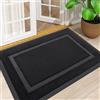 Homaxy Zerbino in gomma antiscivolo, per interni, assorbe lo sporco, lavabile, per esterni, resistente, per ingresso, cucina e giardino, 80 x 120 cm, nero