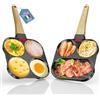 Yikko Set di Padella Pancake, Padella antiaderente per frittata all'uovo, Padella sana per crêpes, compatibile con piani cottura a gas e a induzione (nero-50)