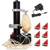 Coocnh Sbucciatore Elettrico di Patate, Pelapatate Automatico a Rotazione con 6 Lame di Ricambio, Affettatrice per Frutta e Verdura, Strumento da Cucina per Sbucciare (Batterie Non Incluse)