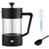 Watson and Monday W&M Caffettiera - Caffettiera francese - Pressa francese - French Press - Macchina da caffè manuale - Macchina da caffè in acciaio inox - Vetro Borosilicato - Triplo filtro - Cucchiaio dosatore +