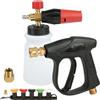 JAOGAUS Cannone in schiuma per idropulitrice, kit lavaggio auto 3000 PSI con 5 punte ugello, pistola sgancio rapido 1/4, bottiglia 1 l, 360° rotabile