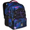 Mitama Zaino Scuola #BDBF PURPLE BRUSH, Viola, Zaino Triplo Scomparto, Tasca Porta Borraccia, Porta USB Integrata, Larghezza Regolabile, Zaino Scuola Media e Superiore, Ragazza