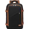 KONO Zaino da Viaggio Bagaglio a mano 40x20x25 Ryanair Borsa da viaggio per Laptop (Nero/marrone, 20L)