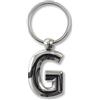 IF Portachiavi in metallo con lettere dell'alfabeto G, 7 cm, argento, Argento, 7 cm, Classico