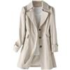 Generic Trench da donna casual lungo top per le donne, Beige, XXL tall