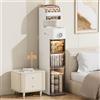 Zstar Armadietto da bagno con ruote, carrello sottile con cassetti, in plastica, con ruote, impermeabile, 18 x 39,5 x 112,5 cm