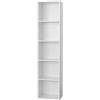 Gardenia Libreria Scaffale 5 Ripiani, Legno, Bianco