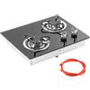 Torvex Gas Fove Cooktop 2 Burner Temperted Glass Gas Pancy 1,8 kW di alimentazione, piano cottura portatile per roulotte