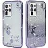 BAOJAY Compatibile per Samsung Galaxy S20 Ultra Silicone Case [Glitter Bling Cover Glitter Clear View,Custodia Trasparente Antiurto regali per ragazze e signoreo-Viola