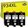Happy Printer 3 XL cartucce compatibili con HP 934 Nero adatto per HP OfficeJet 6200 6230 6235 6239 6800 6812 6815 6820 6822 6825 6830 6835