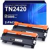 Office Ink Toner Sostituzione per Brother TN2420 TN2410 Cartuccia del toner Compatibile per Brother HL-L2375DW DCP-L2550DW MFC-L2715DW MFC-L2750DW HL-L2386DW HL-L2385DW HL-2370DW HL-L2350DW (2 Nero)