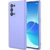 UPLAI Cover per OPPO Reno6 Pro 5G (Reno 6 Pro 5G), Ultra Sottile Setoso Silicone Liquido Antiurto Custodia con Premio Fodera Fibra, Morbido TPU Elegante Caso. Viola