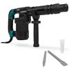 VONROC PRO Martello demolitore 1200W - 6kg - Impatto: 14 Joule - Velocità di impatto: 3100 p/m - Cavo da 5 metri - Include impugnatura laterale, scalpello a punta, scalpello piatto e lubrificante
