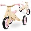 HyperMotion Triciclo in Legno 2 in 1 Percy per Bambini 18+ Mesi | Bicicletta Regolabile per Ragazzi e Ragazze dai 2 Anni - Colore Rosa