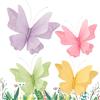 Easy Joy 4 Farfalle 3D in Carta con Clip, Decorazioni Farfalla Glitter per Tavolo, Decorazioni Primaverili da Appendere, Cameretta Bambini, Festa in Giardino