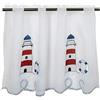 Delindo Lifestyle® Tenda a pannello, per cucina, bagno e cameretta dei bambini, bianca, con motivo marittimo, 45 x 85 cm, moderna e trasparente
