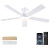 Shanggu Ventilatore da Soffitto, 132cm Ventilatore da Soffitto con Luce e Telecomando Silenzioso, Pala Soffitto con Luce Dimmerabile, Ventola Soffitto Grande con 5 Pale, Funzione Memoria