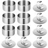 RUGLAMZHIP 6 Pz Anello per Torte, 8 cm Stampi Coppa Pasta di Acciaio Inox, Set di Anelli per Torta Rotondo in Acciaio Inossidabile, Coppapasta Tondi, Anelli per Torte Dessert Mousse DIY, con Sollevatore