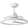 Eden pulse Ventilatore bianco da soffitto con LED 110 W, 3 pale trasparenti, 46/66 x 62 x 62 cm, 6 velocità con telecomando