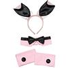 Bristol Novelty DS089 - Set da coniglietta rosa e nero, taglia unica