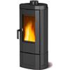 Nordica Extraflame Stufa a Legna Ventilata 6.2 kW Volume riscaldante 177 m3 Rivestimento in Ghisa Smaltata colore Antracite - 7119301 Candy 4.0