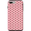 Preppy & Pretty Chic Girl Rosa e Rosso Polka Dot Vintage Boho Estetica Girly Preppy Custodia per iPhone 7 Plus/8 Plus