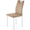 Sedia imbottita da pranzo moderna ecopelle acciaio beige Marino