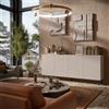 Credenza madia moderna 180xH84 cm 4 ante beige nero Lima