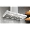 AirForce F205 IXWH/A/90, Cappa Cucina a Parete, 650 m3/h, 90 cm - INOX e VETRO BIANCO