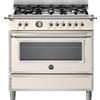 Bertazzoni HER96L1EAVT cucina Elettrico Gas Beige, Acciaio inox